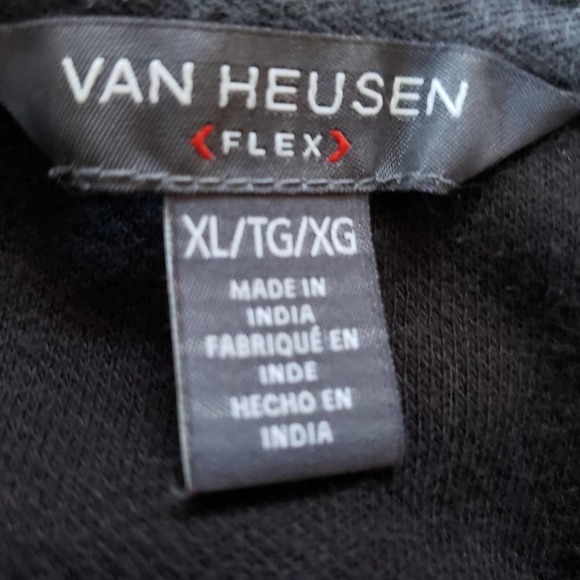 Men's Van Heusen Heather Gray Flex Mock Neck Long Sleeve 1/4 Zip Polo Sz XL - Picture 10 of 10